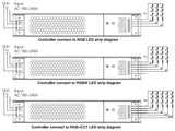 Un nuevo concepto de Controlador + Driver Led 100W integrado para cualquier tipo de tira led RGB+CCT, RGBW, RGB, CCT DUAL y MONO. En combinación del mando a distancia LD1051363 permite controlar hasta 8 zonas diferentes. Con autosincronización, transmite los comandos recibidos al resto de controladores a su alcance (30m) aumentando significativamente la distancia de la instalación. 