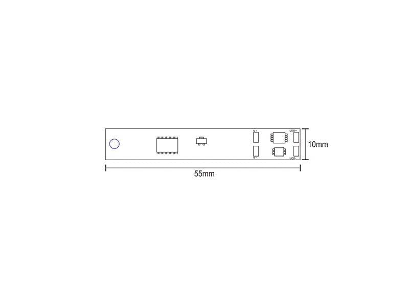 Sensor que se instala en el perfil de aluminio y convierte toda la superficie de aluminio en táctil. Con sólo tocar el perfil en cualquier lugar, enciende/apaga o regula la intensidad de la tira led DC12/24V. Con efecto memoria.