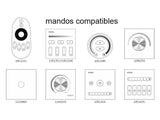 Controlador con regulación 0-10V específico para tiras led o paneles led con entrada DC30-40V, 900mA. En combinación con un mando a distancia permite regular la intensidad y temperatura, apagado/encendido de un panel led. Con un mismo mando es posible controlar todos los controladores a su alcance.