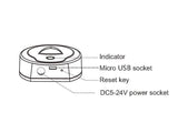 Con el controlador WiFi-Relay puedes añadir conectividad WiFi a través de dispositivos móviles con iOS o Android a los controladores, bombillas LED y focos de carril LED compatibles. Desde tu dispositivo móvil podrás encender, apagar y regular bombillas y focos LED.