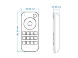 Mando a distancia RF 2.4Ghz. En combinación con el controlador compatible LD1051467 permite el control de cualquier tipo de tira led RGBW o  RGB, CCT DUAL y MONO. Permite controlar hasta 4 zonas diferentes. Con teclado táctil.