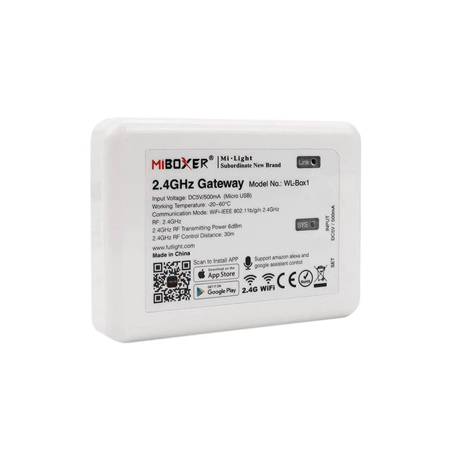 Controlador WiFi de última generación compatible con toda la gama de controladores, mandos, proyectores, downlight y bombillas WiFi de MyLight. Puedes controlar los dispositivos compatibles a través de conectividad WiFi mediante APP a través del smartphone Android o iOS y compatible con Alexa (el control por voz de Amazon). Un nuevo concepto de control para tus luminaras WiFi de Mylight. 
