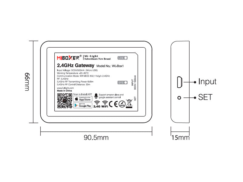 Controlador WiFi de última generación compatible con toda la gama de controladores, mandos, proyectores, downlight y bombillas WiFi de MyLight. Puedes controlar los dispositivos compatibles a través de conectividad WiFi mediante APP a través del smartphone Android o iOS y compatible con Alexa (el control por voz de Amazon). Un nuevo concepto de control para tus luminaras WiFi de Mylight. 