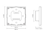Master DMX512 y soporte RDM, RGB. Permite el control de hasta 4 zonas de forma independientes o conjunta. Con emisor de comandos RF para control con mando a distancia y WiFi APP (opcional).