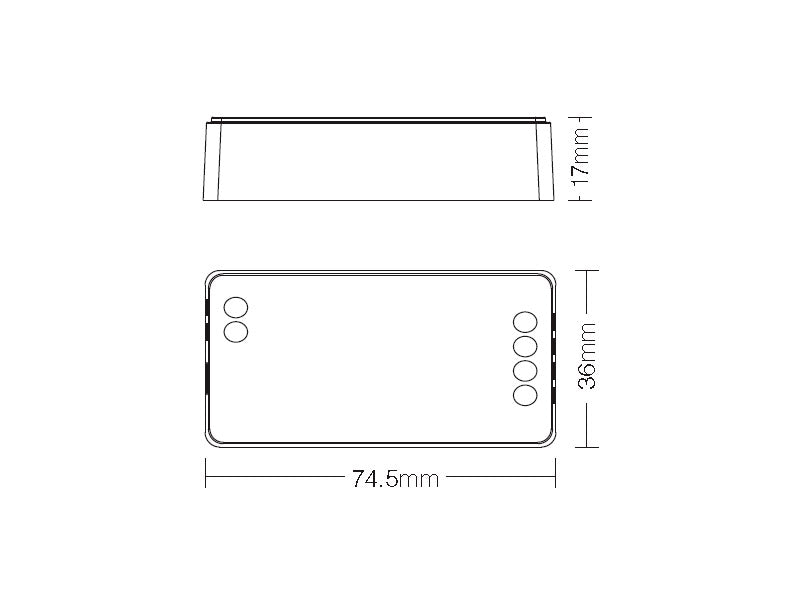 Kit que incluye controlador RF 2.4Ghz + mando a distancia para tiras de blanco dual CCT. Puede realizar el control de cuatro zonas diferentes y realizar los grupos y combinaciones que se requieran. Funciona a través de un receptor de RF que dispone de un radio de acción de 30 metros.