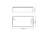 Kit que incluye controlador RF 2.4Ghz + mando a distancia para tiras de blanco dual CCT. Puede realizar el control de cuatro zonas diferentes y realizar los grupos y combinaciones que se requieran. Funciona a través de un receptor de RF que dispone de un radio de acción de 30 metros.