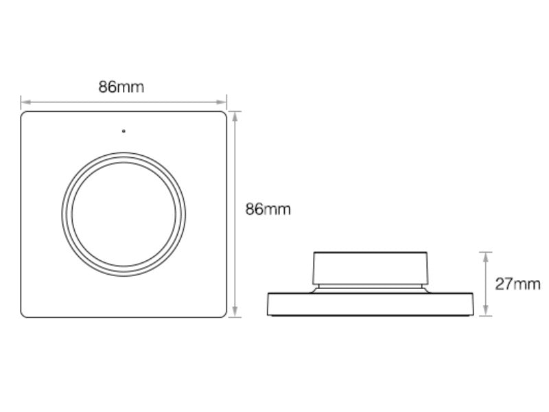 Mando de superficie con sujección magnética y control rotatorio de gran calidad y cuidado diseño. Ideal para el control de la intensidad de las tiras Led monocolor. Se puede encender/apagar, ajustar el brillo y efecto noche a través del panel táctil. Compatible con todos los controladores dimming de MyLight. Se alimenta con pila CR2032 (No incluida) y es posible ponerlo en cualquier superficie sin necesidad de empotrar.