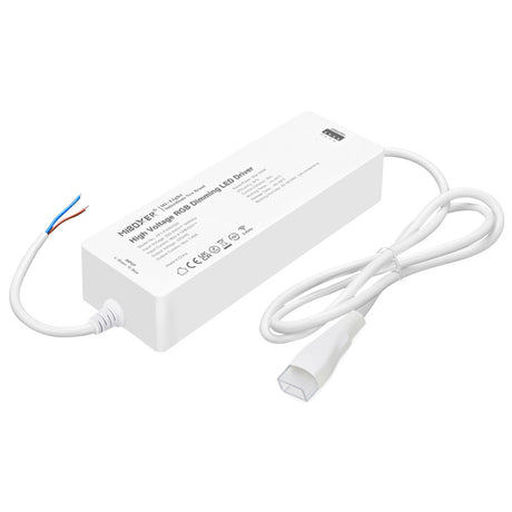 Controlador para tiras led RGB de 220V. Permite su control con mando a distancia compatible, APP (Android o IOs) o por voz con Alexa mediante controlador compatible. Transmite los comandos recibidos al resto de controladores a su alcance (30m) aumentando significativamente la distancia de la instalación. 