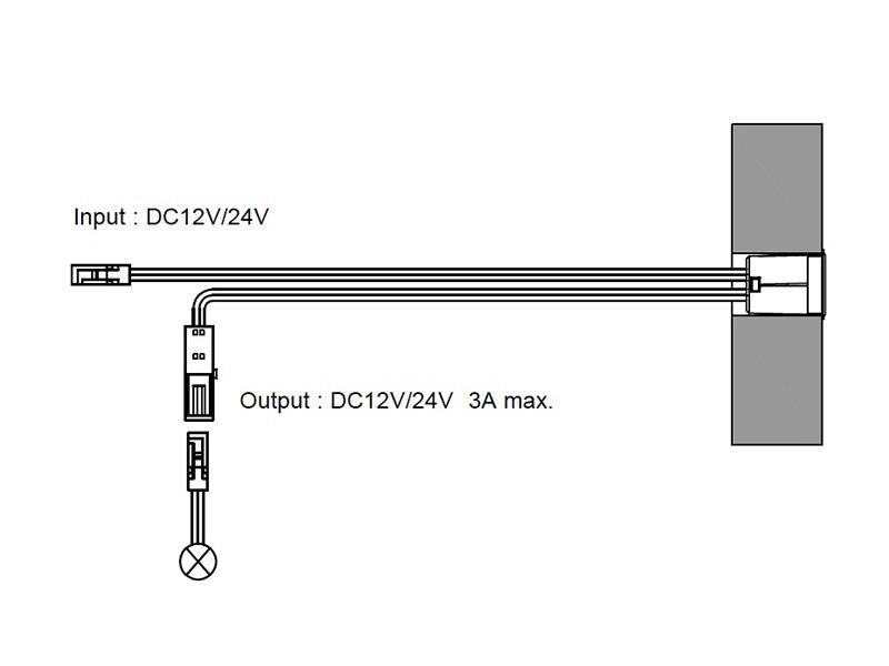 Sensor táctil para el encendido/apagado y regulación de tiras led y otras luminarias led con alimentación de DC12/24V