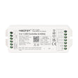 Controlador 3 en 1, controla tiras RGB / RGBW o RGB+CCT con el mismo controlador. Hasta 4 zonas diferentes de tiras led con una potencia de 20A (10A por canal). Con auto-transmisión entre los demás controladores con lo que se consiguen distancias sin límites y compatible con una amplia gama de mandos a distancia RF de mano, pared, APP, Wifi, Amazon Alexa y Google Assistant. Compatible con transmisor DMX. Con salida DC12-48V, 20A.