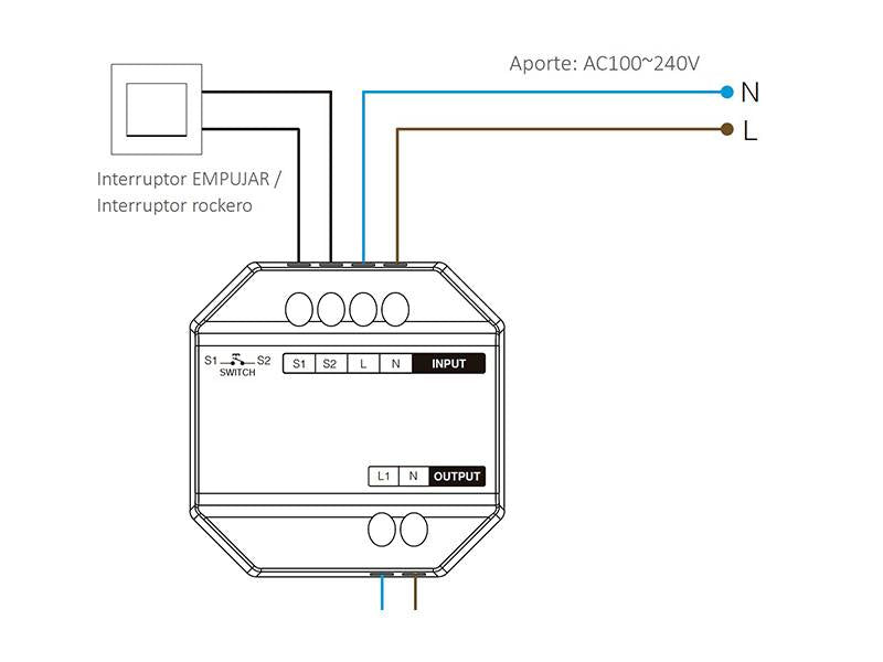 Smart Switch WiFi + 2.4G con múltiples funciones,  control remoto por APP o mando a distancia, todas sus funciones fácilmente accesibles a través de tu smartphone. Control por voz (Alexa y Google home), función de sincronización, Cuenta atrás, Interconexión inductiva, Control de consumo, etc. 