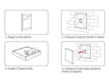 Control remoto de pared con pantalla de cristal táctil de gran precisión para un control profesional de tiras led monocolor. Permite el control de 4 zonas y 4 escenas. Se alimenta con 2 pilas tipo AAA y es posible ponerlo en cualquier superficie sin necesidad de empotrarlo con un novedoso sistema magnético de sujeción.