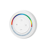 Mando de superficie con control táctil de gran calidad y cuidado diseño. Incorpora base magnética para instalar en cualquier superficie y facilitar la portabilidad. Ideal para el control de la intensidad de las tiras Led RGB+CCT. Se puede encender/apagar, ajustar la intensidad y seleccionas el color de luz en 4 zonas diferentes. Se alimenta con 2 pilas tipo AAA.