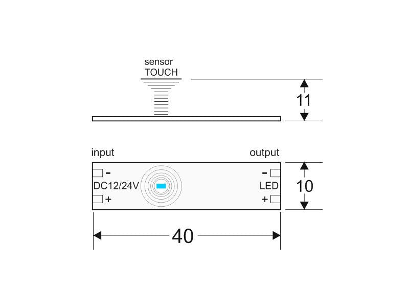 Nuevo interruptor táctil con indicador luminoso de reducido tamaño para instalar en perfil que se conecta directamente a la tira led monocolor y permite apagar/encender la luz de forma fácil y cómoda.