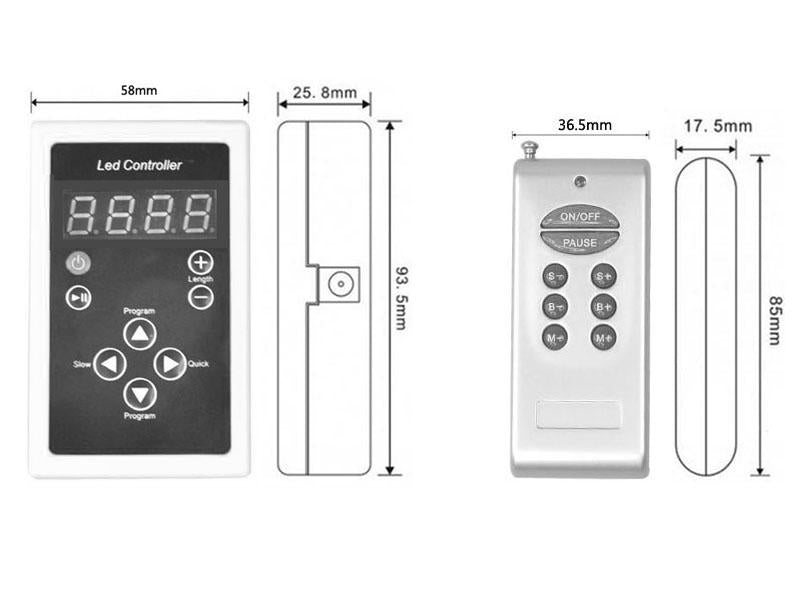 Controlador + mando a distancia para las tiras multicolor Magic LED (no compatible para tiras RGB normales)