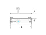 Nuevo Dimmer táctil con indicador luminoso de reducido tamaño para instalar en perfil que se conecta directamente a la tira led monocolor y permite regular la intensidad de luz de forma fácil y cómoda.