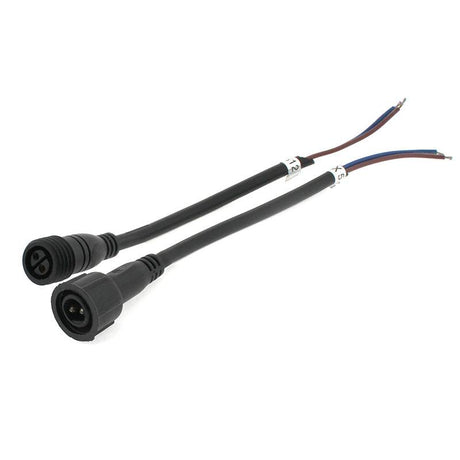 Cables conexión (macho y hembra) de 2 Pinx0,75mm, 20cm, con protección IP67, color negro.