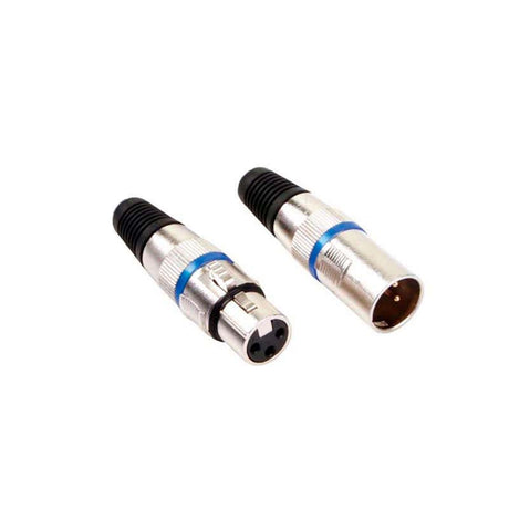 Kit que incluye una clavija macho y una clavija hembra DMX de tres pines especialmente diseñadas para conexiones DMX de luminarias LED RGB