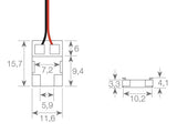 Cable con conector de unión transparente rápido sin soldadura para tiras COB Y SMD no estancas IP20 con PCB (ancho) de 8mm.