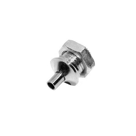 Pieza para aprisionar el cable de acero o el cable redondo de 2 hilos para colgar luminarias led. Ideal para descolgar perfiles led. Con diamétro de tuerca exterior de Ø 10mm y diámetro  interior para el paso de cable de Ø 3mm