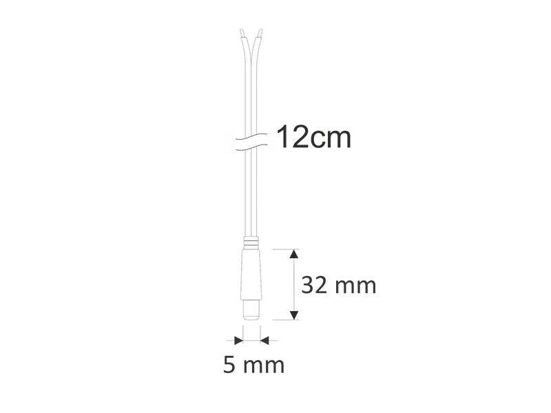 Cable de conexión de tira LED monocolor (2 pin) con salida Jack Hembra (5,5x2,1mm)