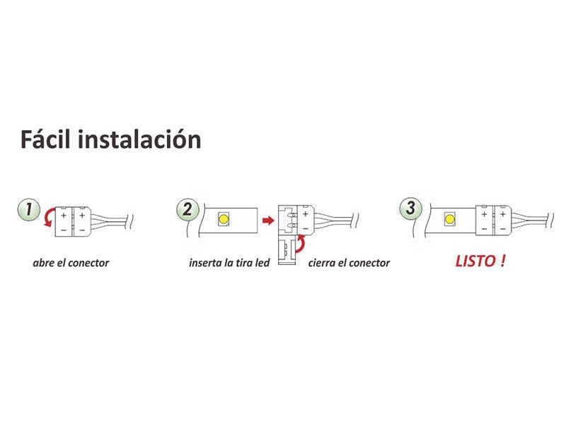 Cable conexión Jack Hembra con conector 2 Pin para tira led monocolor de 10mm de ancho