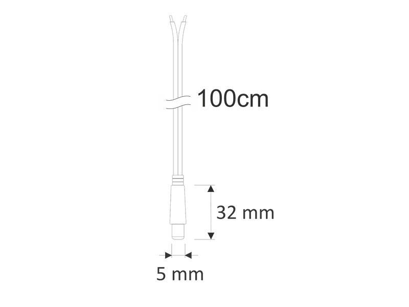 Cable de conexión de tira LED monocolor (2 pin) con salida Jack Hembra (5,5x2,5mm)