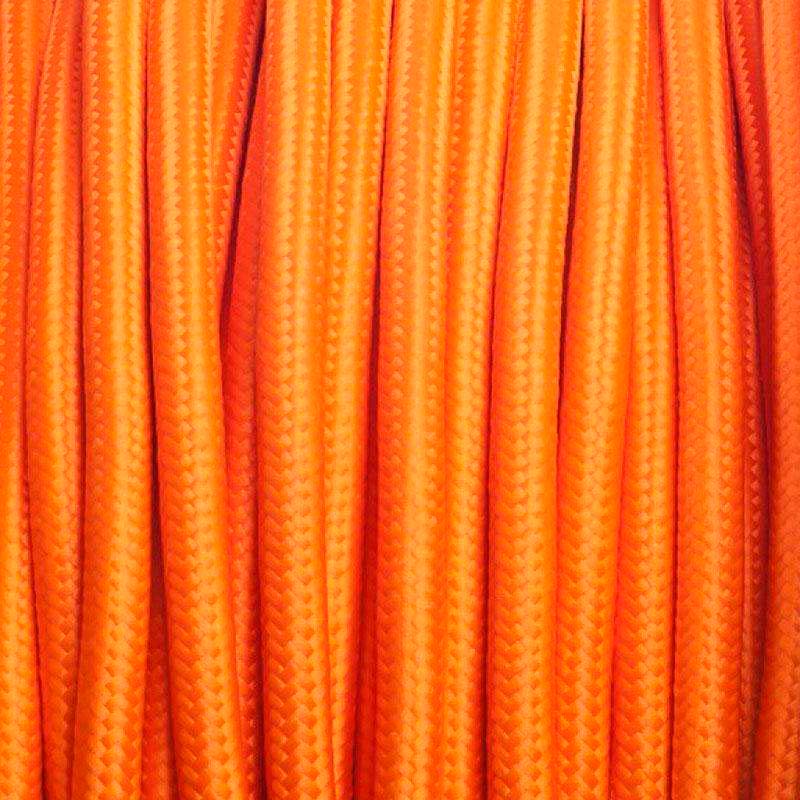 Cable eléctrico textil. Consta de dos hilos de sección 2x0,75mm y aislamiento de PVC. Capacidad de corriente de 6A.