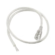 Cable 2x0.75mm redondo con cubierta transparente de 2 hilos color silver, longitud 60cm, con conector DC hembra DC5.5*2.1. 