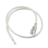 Cable 2x0.75mm redondo con cubierta transparente de 2 hilos color silver, longitud 60cm, con conector DC hembra DC5.5*2.1. 