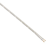 Cable eléctrico paralelo de 2 hilos (2x0,50mm), con cubierta color blanco, con marcas exteriores para diferenciar el polo positivo y negatico. 1 metro de longitud. Ideal para conexiones de focos led o tiras led monocromo.