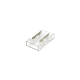 Conector de unión transparente rápido sin soldadura para tiras COB Y SMD no estancas IP20 con PCB (ancho) de 8mm.