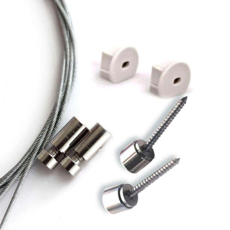 Completo kit que incluye todo lo necesario para colgar el perfil led ROUND.