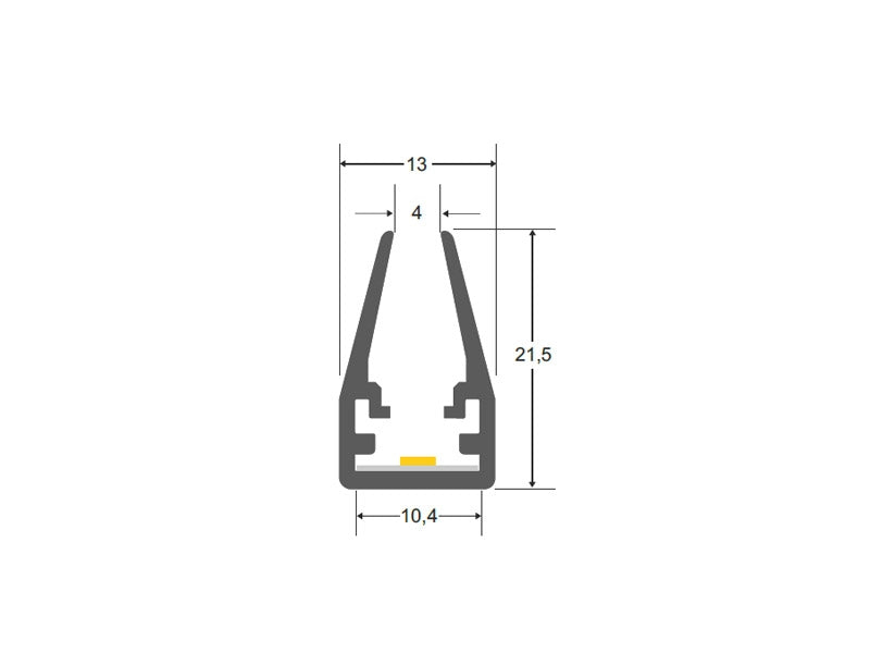 Perfil de plástico PC para aplicaciones con metacrilato óptico, permite ocultar las tiras led, lo que permite realizar instalaciones profesionales, limpias y con estilo.