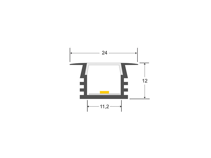 Kit que incluye perfil de aluminio, cubierta opal y tapas laterales. Para proteger y ocultar las tiras led, lo que permite realizar instalaciones profesionales, limpias y con estilo.