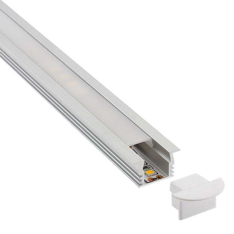 Kit que incluye perfil de aluminio, cubierta opal y tapas laterales. Para proteger y ocultar las tiras led, lo que permite realizar instalaciones profesionales, limpias y con estilo.