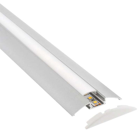 Kit que incluye perfil de aluminio, cubierta opal y tapas laterales. Para proteger y ocultar las tiras led, lo que permite realizar instalaciones profesionales, limpias y con estilo.