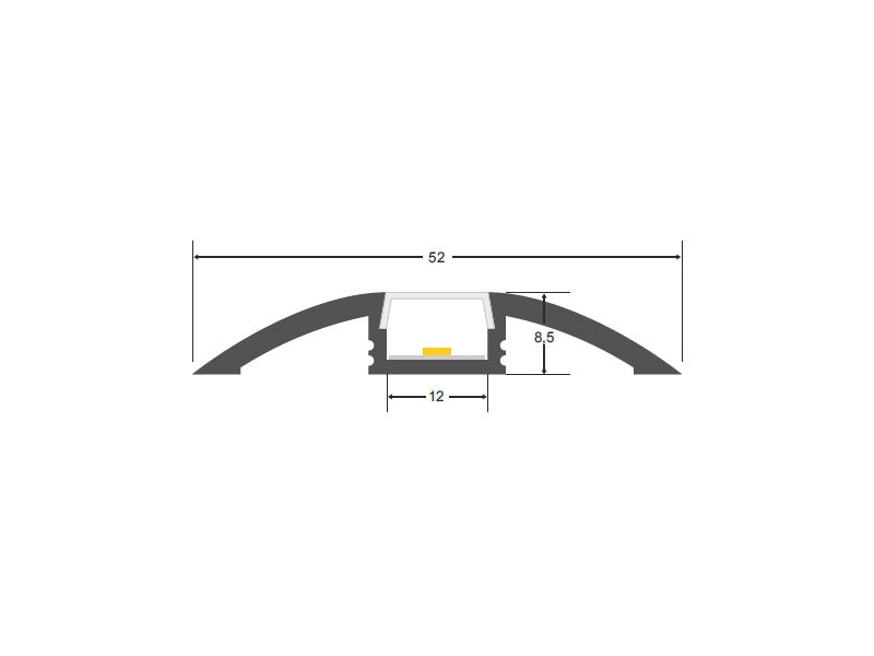 Kit que incluye perfil de aluminio, cubierta opal y tapas laterales. Para proteger y ocultar las tiras led, lo que permite realizar instalaciones profesionales, limpias y con estilo.