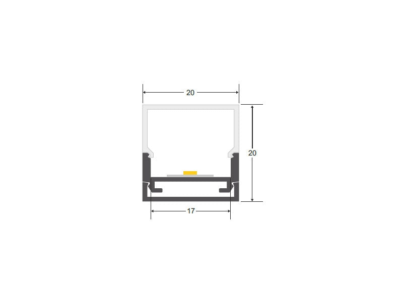 Kit que incluye perfil de aluminio ALKAL, cubierta opal y tapas laterales. Para proteger y ocultar las tiras led, lo que permite realizar instalaciones profesionales, limpias y con estilo.