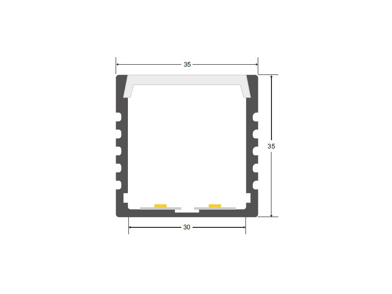 Kit que incluye perfil de aluminio, cubierta opal y tapas laterales. Para proteger y ocultar las tiras led, lo que permite realizar instalaciones profesionales, limpias y con estilo.
