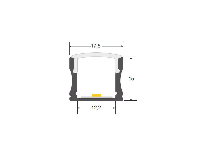 Kit que incluye perfil de aluminio, cubierta opal y tapas laterales. Para proteger y ocultar las tiras led, lo que permite realizar instalaciones profesionales, limpias y con estilo.