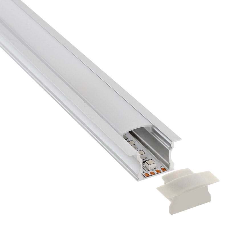 Kit que incluye perfil de aluminio, cubierta opal y tapas laterales. Para proteger y ocultar las tiras led, lo que permite realizar instalaciones profesionales, limpias y con estilo.