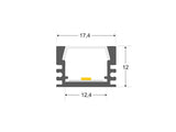 Kit que incluye perfil de aluminio, cubierta opal, clips de sujección y tapas laterales. Para proteger y ocultar las tiras led, lo que permite realizar instalaciones profesionales, limpias y con estilo.