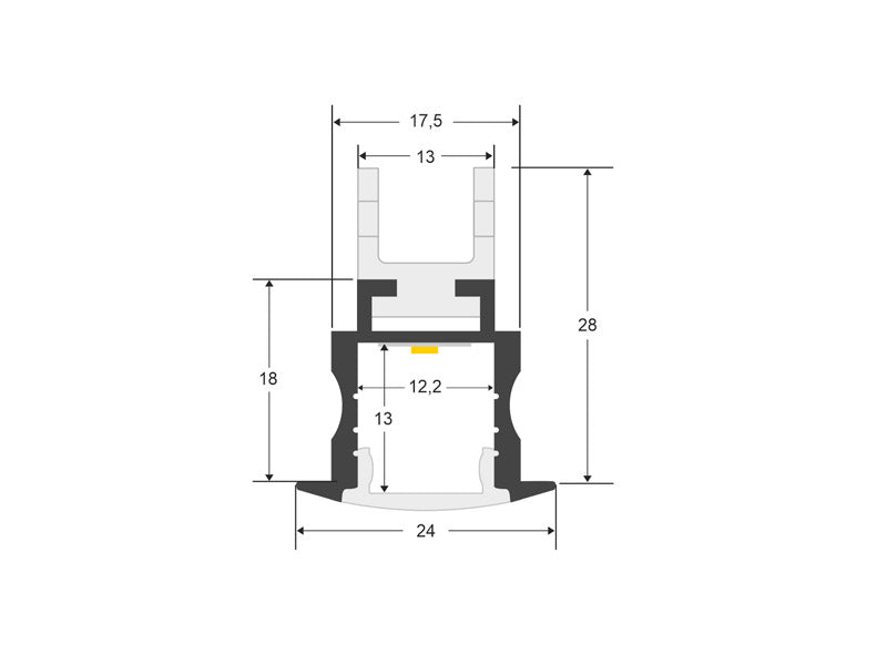 Kit que incluye perfil de aluminio, cubierta opal y tapas laterales. Para proteger y ocultar las tiras led, lo que permite realizar instalaciones profesionales, limpias y con estilo.