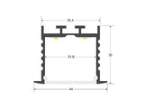 Kit que incluye perfil de aluminio, cubierta opal y tapas laterales (No incluye clips de sujección). Para proteger y ocultar las tiras led, lo que permite realizar instalaciones profesionales, limpias y con estilo.
