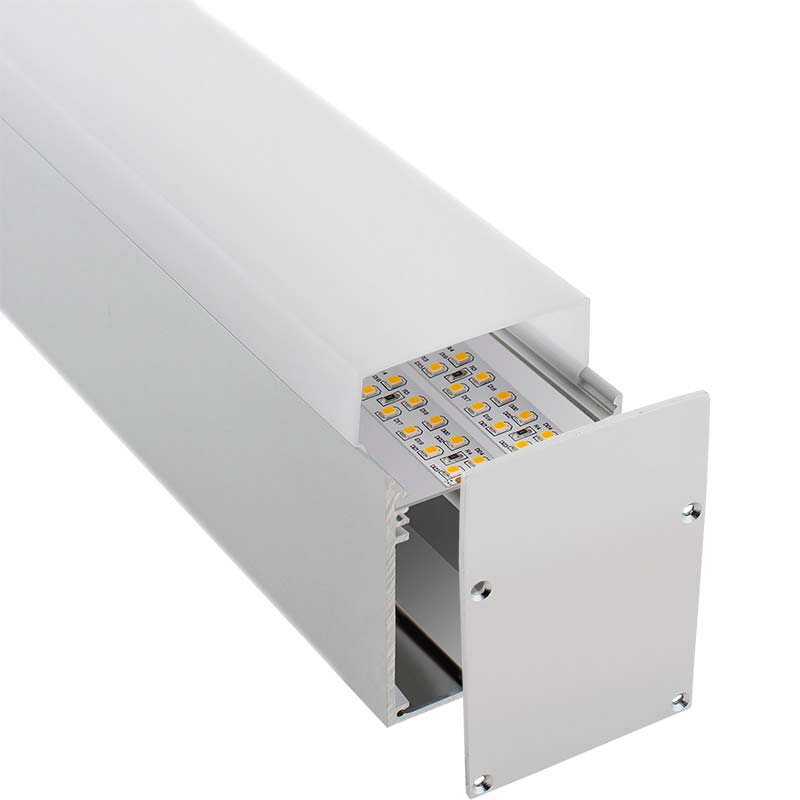 Kit que incluye perfil de aluminio, cubierta opal y tapas laterales. Para proteger y ocultar las tiras led, lo que permite realizar instalaciones profesionales, limpias y con estilo.