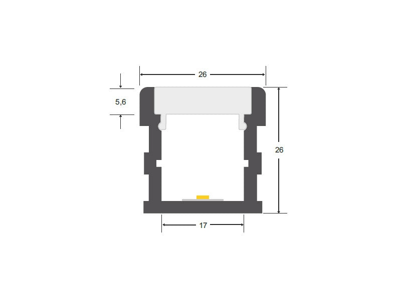Kit que incluye perfil de aluminio, cubierta opal y tapas laterales. Para proteger y ocultar las tiras led, lo que permite realizar instalaciones profesionales, limpias y con estilo. Indicado para instalación empotrada en suelo.