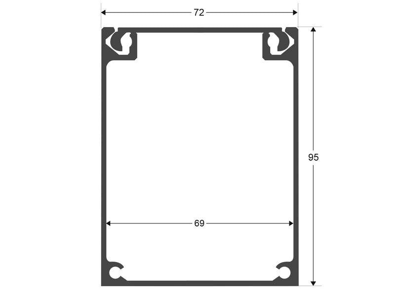 Perfil de aluminio que permite alojar en su interior fuentes de alimentación. Especialmente indicado para instalaciones de perfiles led suspendidos del techo.