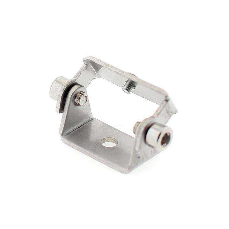 Clip sujeción ajustable para perfiles aluminio. Permite su fijación a una superficie y hacer orientable el perfil en cualquier ángulo.