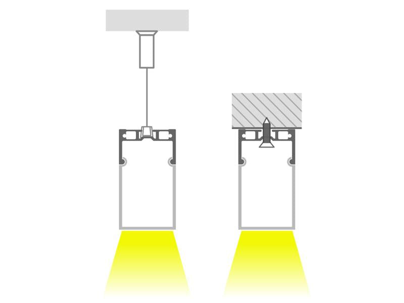 Kit que incluye perfil de aluminio, cubierta opal y tapas laterales. Para proteger y ocultar las tiras led, lo que permite realizar instalaciones profesionales, limpias y con estilo.